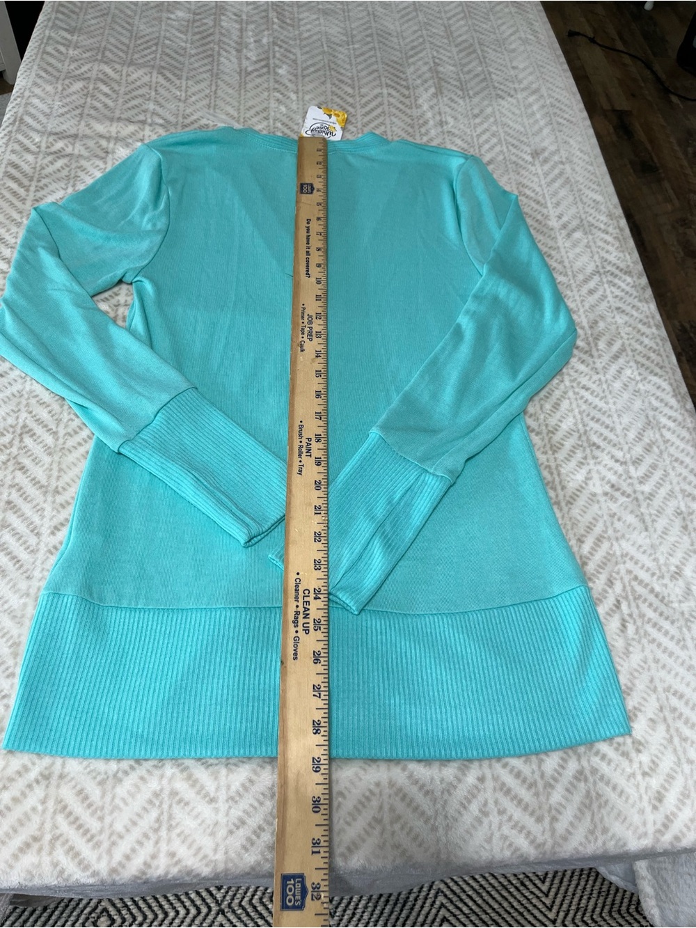 Zenana Large Bright Aqua Button-Front V-Neck Cardigan - Picture 3 of 4